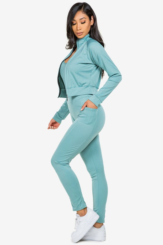 Activewear Jumpsuit and Jacket Set