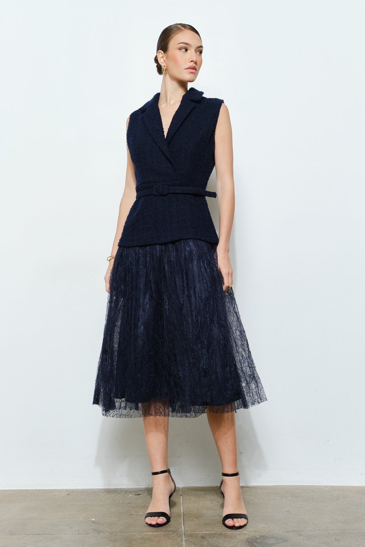 Mixed Media Midi Dress
