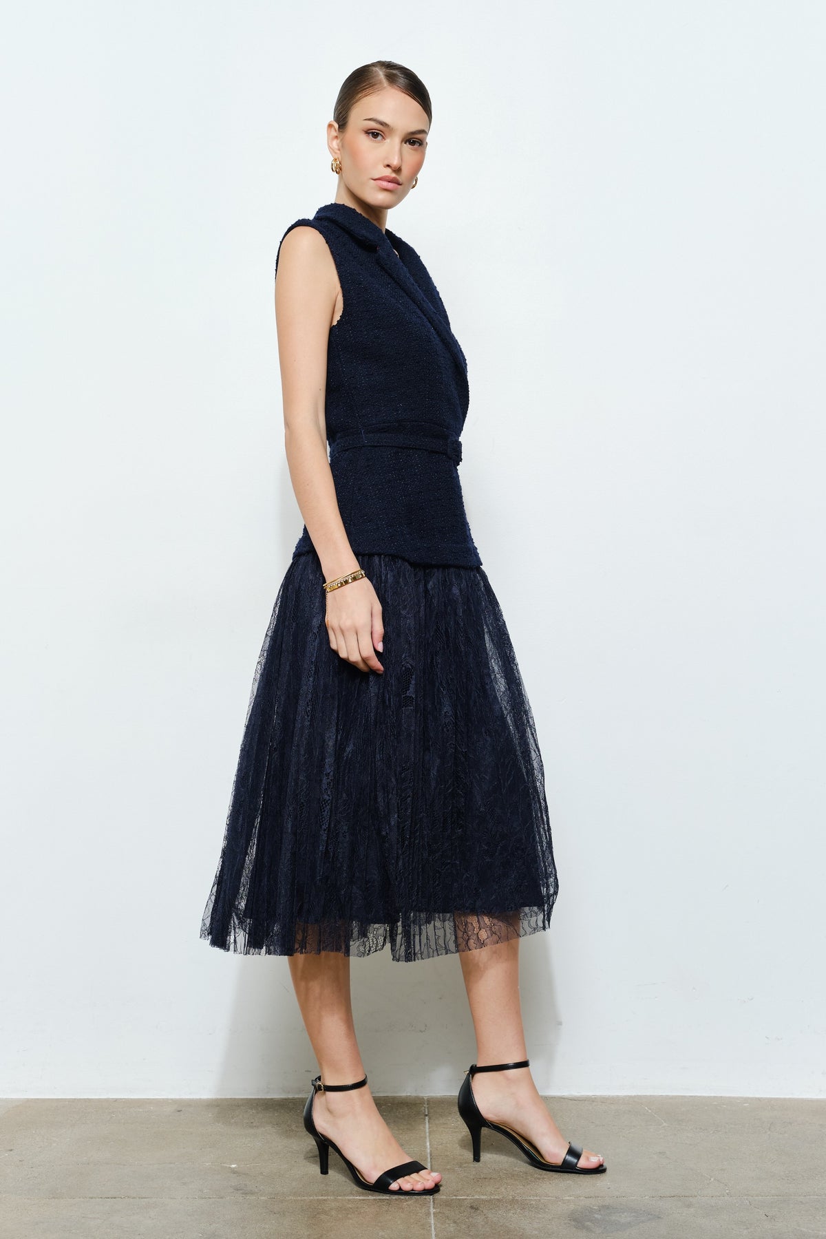 Mixed Media Midi Dress