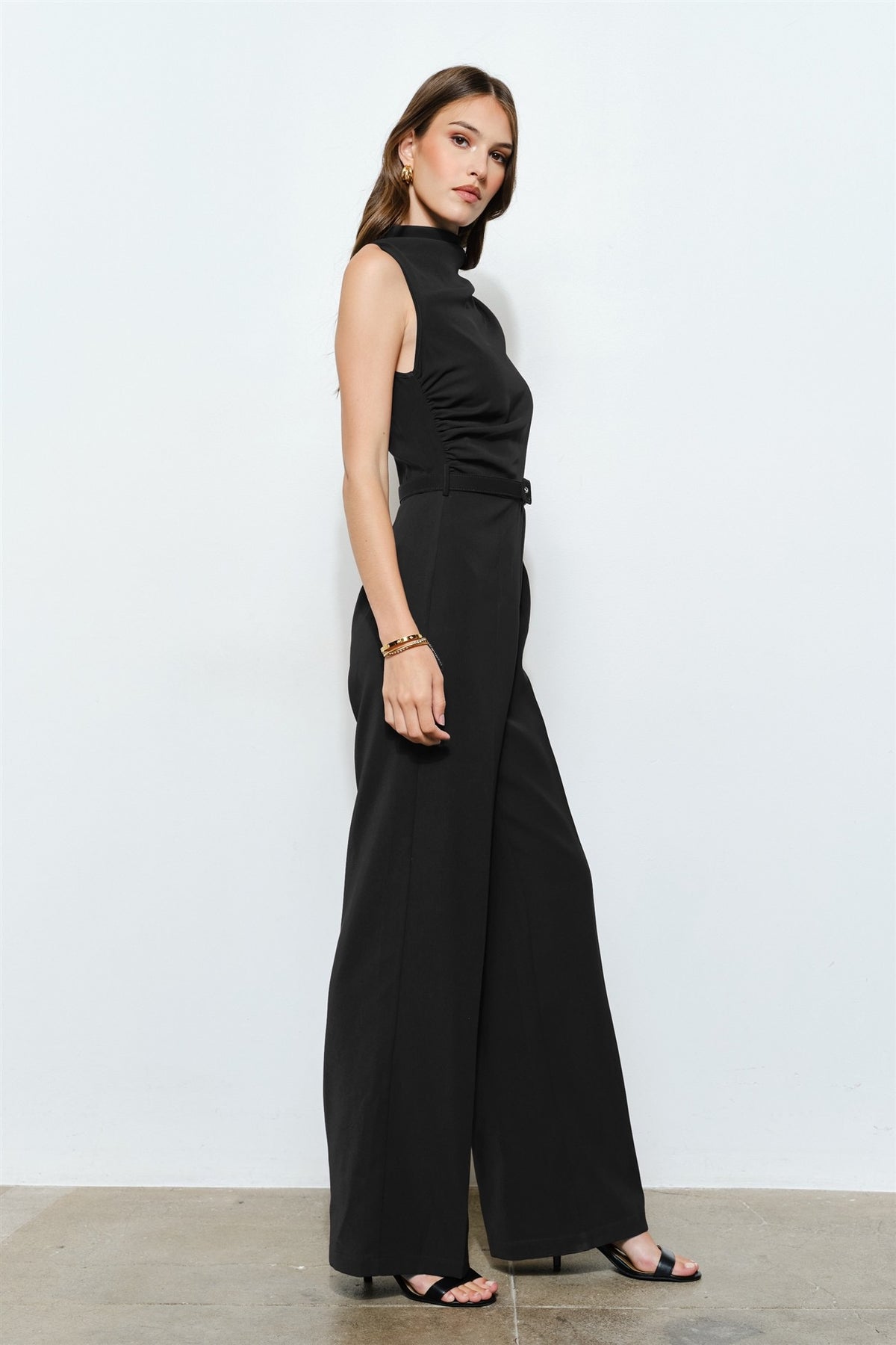 Sleeveless Belted Jumpsuit
