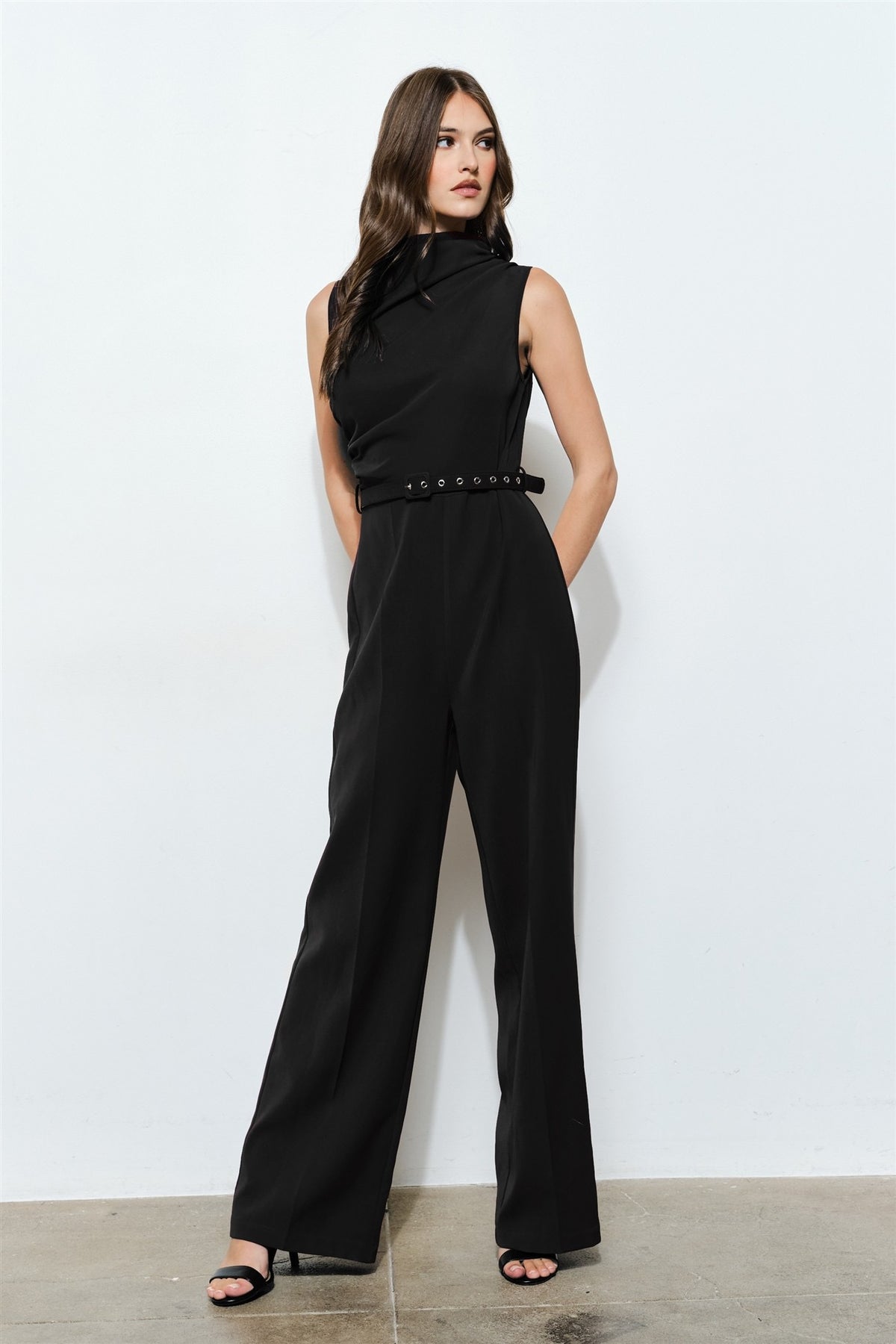 Sleeveless Belted Jumpsuit